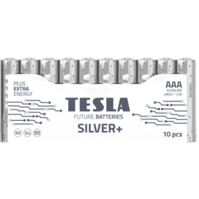 TESLA SILVER+ alkalická mikrotužková baterie AAA (LR03) 10 ks / fólie (1099137215)
