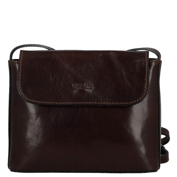 Trendy dámská kožená crossbody kabelka Georga, tmavě hnědá