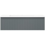 MEXEN/S - Rivel koupelnová skříňka 80 cm s umyvadlem Otis, 1 šuplík, reliéf , grafit mat/bílá mat 91A20-08023-1-BF66-W18M01