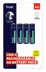 Trust 25631 / Dobíjecí baterie AA / USB-C / 1700 mAh / 4 ks / 800 cyklů (25631)