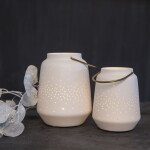 Räder Porcelánová lucerna Holes 14 cm, bílá barva, porcelán