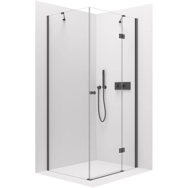CERANO Sprchový kout Marino L/P - 6 mm - černá matná, transparentní sklo - 90x80x190 cm - pantový
