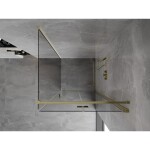 MEXEN/S - Mist-F sprchový kout skládací dveře pravá 70 x 70, transparent, zlato 8A6T-070-070-50-00-P