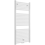 CERANO Koupelnový radiátor Lincoln - středové připojení 50mm/boční - 366W - bílá lesklá - 1200x500 mm