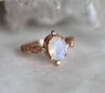 Emporial prsten 14k zlato Vermeil GU-DR190780R-ROSEGOLD-MOONSTONE-ZIRCON Velikost: 5 (EU: 49-50)