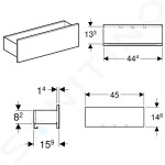 GEBERIT - Acanto Nástěnná polička 450x148 mm, lávová 500.617.JK.2