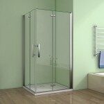 H K - Čtvercový sprchový kout MELODY R76, 76x76 se zalamovacími dveřmi SE-MELODYR76