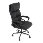 Kancelářské křeslo, černá ekokůže, taštičkové pružiny, kovový kříž, kolečka na tvrdé podlahy