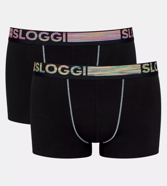 Pánské boxerky GO ABC Natural Hipster 2P - BLACK - černé 0004 - SLOGGI BLACK L