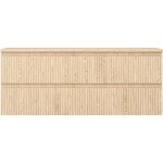 MEXEN/S - Rivel koupelnová skříňka pod umyvadlo 120 cm s deskou, 2 zásuvky, reliéf , dub 91A20-12047-2-BFFC81