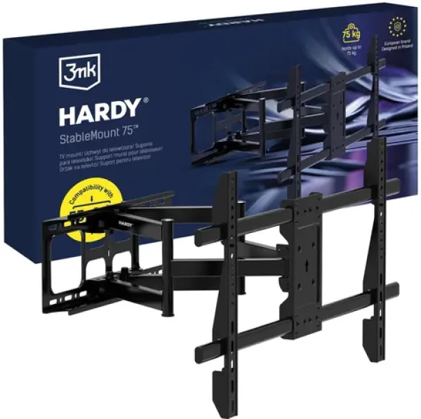 3mk Hardy StableMount 75 / Držák TV / 55-90" / VESA 150-700mm / nosnost 75 kg / náklon a otočení (5903108744843)