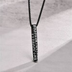 Pánský náhrdelník Sten Black - chirurgická ocel, runy, Černá 60 cm
