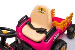Mamido Dětský elektrický traktor BBH-030 s přívěsem růžový