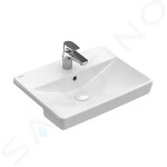 VILLEROY & BOCH - Avento Polozápustné umyvadlo 550x440 mm, s přepadem, otvor pro baterii, alpská bílá 4A065501