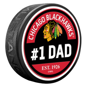 Mustang Puk Chicago Blackhawks NHL #1 Dad Textured Puck