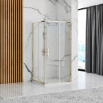 REA/S - Sprchový kout PUNTO 80x100 Gold Se sprchovou vaničkou Savoy black KPL-K2442