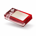 Cake star vánoční krabice "vločka" červená malá s laminací 25x15x5cm