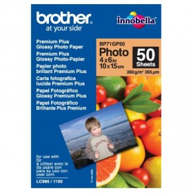 Brother Premium Glossy Photo Paper, foto papír, lesklý, bílý, 10x15cm, 260 g/m2, 50 ks, BP71GP50, inkoustový