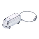TROIKA klíčenka - obytný vůz \"VW Camper T1, 1962\", kovová, s LED světlem, stříbrná
