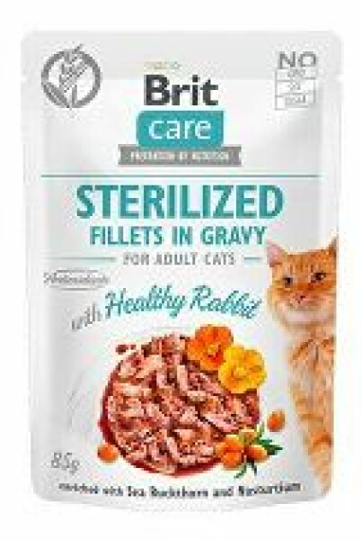 Brit Care Cat Fillets Gravy Steril Healthy Rabbit 85g