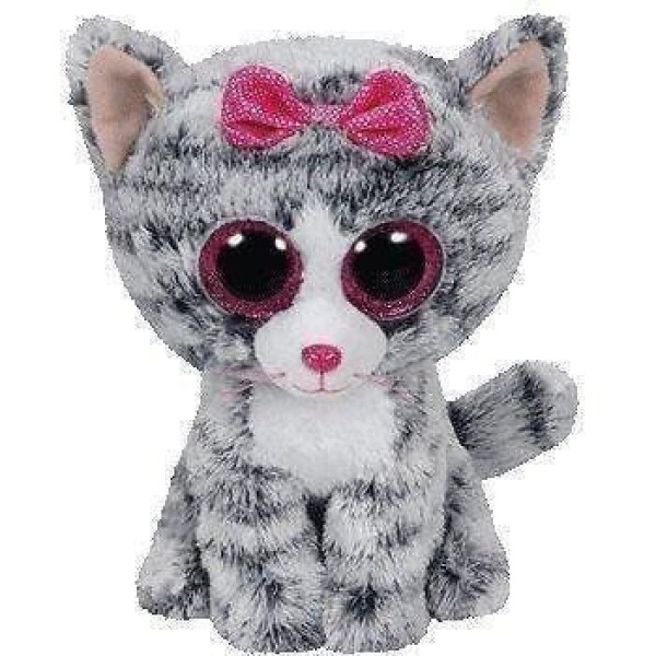 TY Boos KIKI - šedá kočka 15 cm