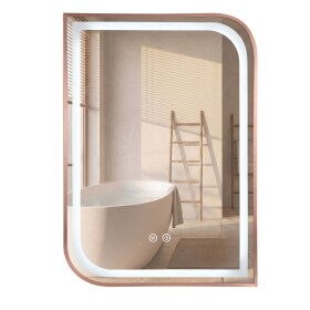 REA - Zrcadlo LED ZONE 70x50 BRUSH ROSE GOLD HOM-00304