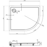 MEXEN - Flow+ Sprchová vanička čtvrtkruh asymetrická levá 100 x 80, bílá lesk 46Q108010LH