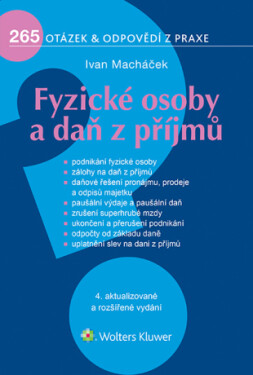 Fyzické osoby a daň z příjmů, 4. aktualizované a rozšířené vydání - Ivan Macháček - e-kniha