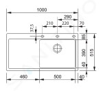 FRANKE - Mythos Fragranitový dřez MTG 611/7, 1000x515 mm, bílá-led 114.0150.010