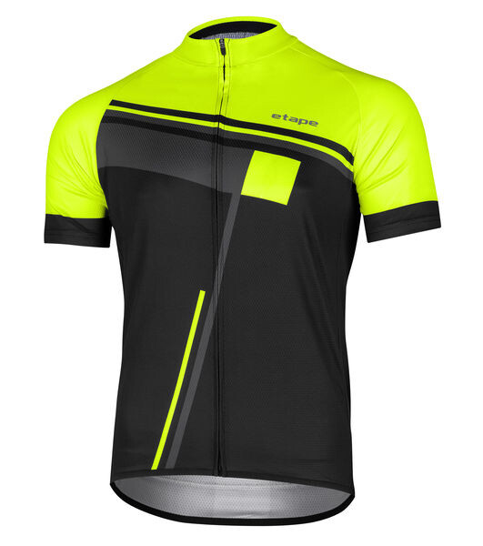 Pánský cyklistický dres ETAPE CUBE, černá/žlutá fluo (elastický materiál, velikost XL)