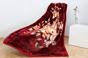 Domtextilu Teplá vínová deka s květinovým motivem Šířka: 160 cm | Délka: 210 cm Šířka: 160 cm | Délka: 210 cm