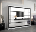 Šatní skříň Abi Ro2 Barva korpusu: Dub Sonoma, Rozměry: 250 cm, Dveře: Černá