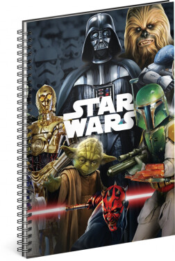 Blok - Star Wars/Mix, A4 linkovaný,spirálový