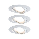 Paulmann 92907 Whirl LED vestavné svítidlo, LED, pevně vestavěné LED, 4.9 W, hliník (kartáčovaný), saténová, sada 3 ks