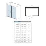 H K - Sprchové dveře MELODY DW1 152 jednokřídlé dveře 148-152x195 (dveře 80 + boční stěna 76) SE-MELODYDW1152B