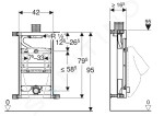 GEBERIT - Kombifix Montážní prvek pro pisoár, 98 cm, univerzální, pro ovládání shora 457.612.00.1