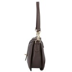 Módní dámská kožená kabelka na rameno Deimis, tmavě hnědá