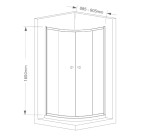 AQUALINE - ARLETA čtvrtkruhová sprchová zástěna 900x900, čiré sklo HLS900Y