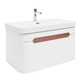 Koupelnová skříňka s umyvadlem a baterií SAT Fusion 77,5x43x45 cm bílá matná mat SATFUSION80WMWBA SATFUSION80WMWBA