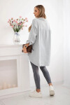 Bavlněná mušelínová košile Plus Size šedý UNI