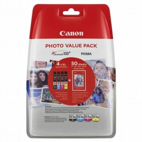 Canon CLI-551XL C/M/Y/BK, Photo Value Pack (6443B006) - originální kazety