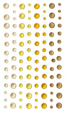 Galeria Papieru Samolepicí kamínky žlutá 3/4/5/6mm, 104ks
