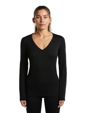 Dámské merino triko s dlouhým rukávem ICEBREAKER Wmns Merino 260 Tech LS V Neck, Black velikost: M
