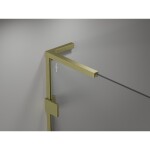 MEXEN/S - Lunar L sprchové dveře křídlové pravé 85 cm, transparent, zlatá kartáčovaná 834L-085-000-55-00-P