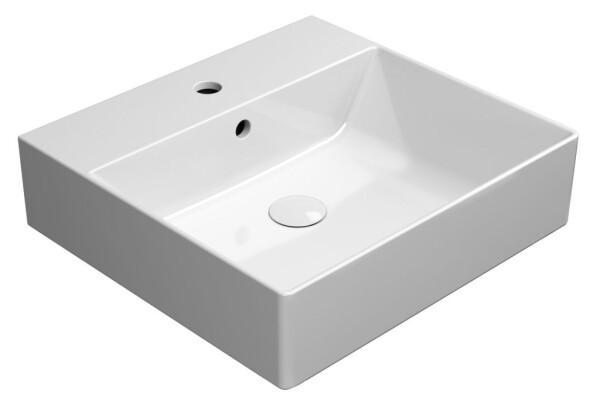 GSI - KUBE X keramické umyvadlo 50x47cm, broušená spodní hrana, bílá ExtraGlaze 94309111