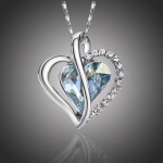 Náhrdelník Swarovski Elements True Love modrý - srdíčko, Světle modrá 42 cm + 5 cm (prodloužení)
