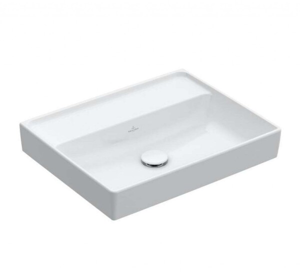 VILLEROY & BOCH - Collaro Umyvadlo 55x44 cm, bez přepadu, bez otvoru pro baterii, CeramicPlus, Stone White 4A3358RW