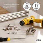 Stříbrná roztažitelná garnýž 213-365 cm Umbra TWILIGHT - pro zatemňovací závěsy