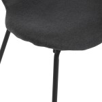 Židle jídelní, šedá látka, nohy černý kov