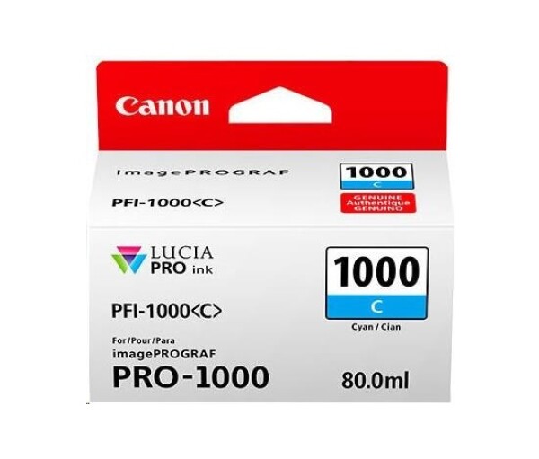 Canon CARTRIDGE PFI-1000C azurová pro ImagePROGRAF PRO-1000 (675 str.) EDF_1002561